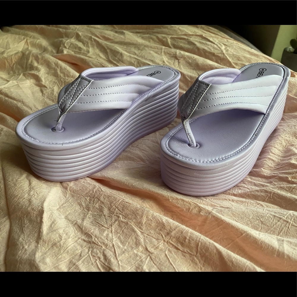 Lavender Platform Thong Sandals